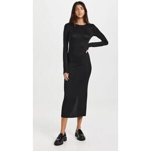 Rag & Bone the Knit Crew Maxi Dress, Black Sweater, Dark Academia, Size XL